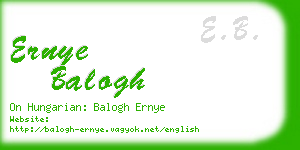 ernye balogh business card